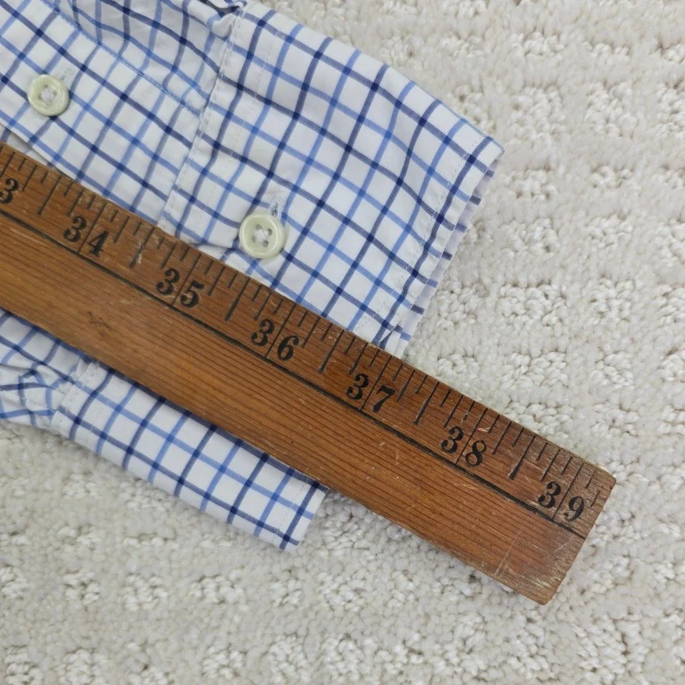 Polo Ralph Lauren Check Button Down Shirt Mens 2XLT Blue White Cotton Tall Pony